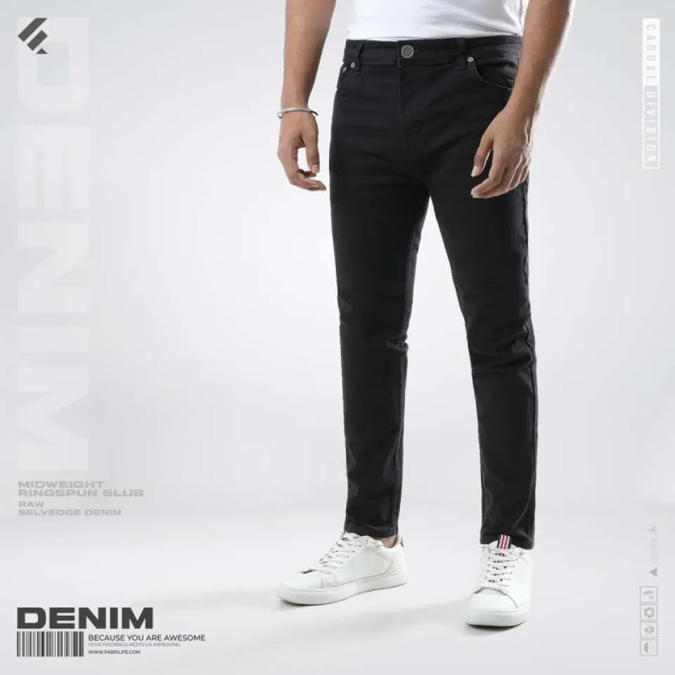 Mens Denim Jeans - Jet Black