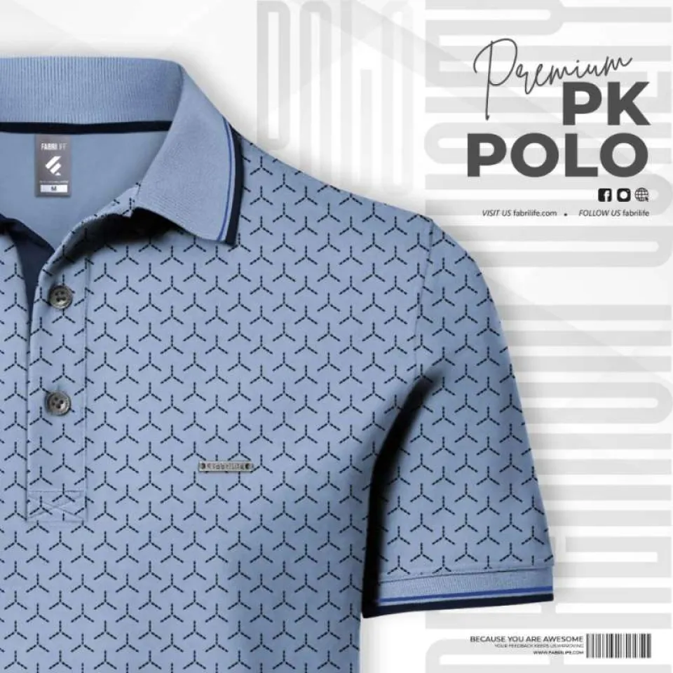 Premium Elite Edition Cotton Polo - Sky Blue thumbnail 2